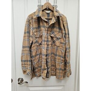 Vtg Dutchmaid Ephrata PA Plaid Flannel Shirt Mens L 16-16.5 100% Cotton 70s USA